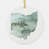 Illustratie van de staat Ohio Keramisch Ornament (Voorkant)
