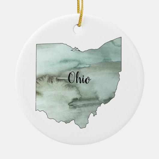 Illustratie van de staat Ohio Keramisch Ornament (Voorkant)
