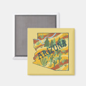 Illustratie van de staatskaart van Arizona Magneet (Voorkant / Achterkant)