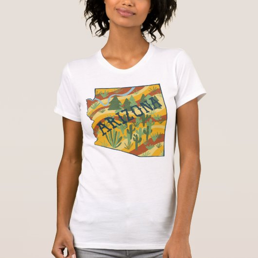 Illustratie van de staatskaart van Arizona T-shirt (Voorkant)