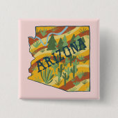 Illustratie van de staatskaart van Arizona Vierkante Button 5,1 Cm (Voorkant)