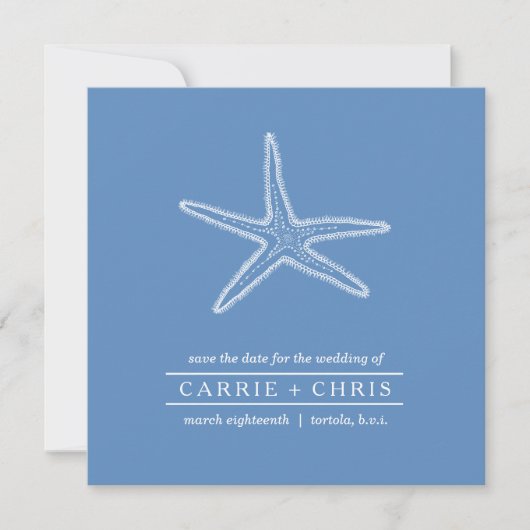 Illustratie van de Starfish Save the Date (Voorkant)