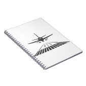 Illustratie van de start van de baan van het vlieg notitieboek (Rechterzijde)