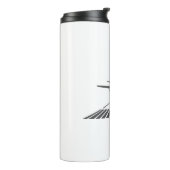 Illustratie van de start van de baan van het vlieg thermosbeker (Gedraaid links)