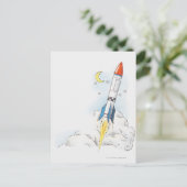 Illustratie van de start van een raket briefkaart (Staand voorkant)