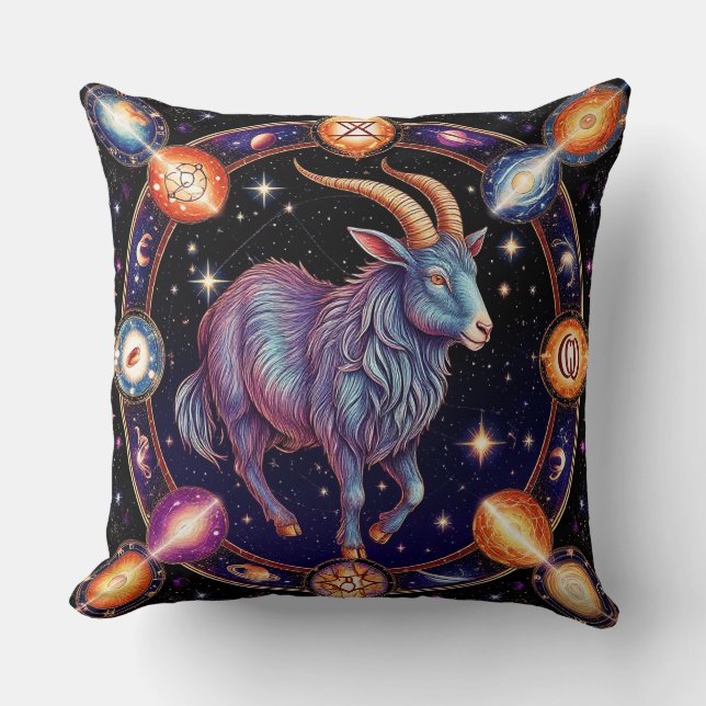 Illustratie van de Steenbok Zodiac Kussen (Voorkant)