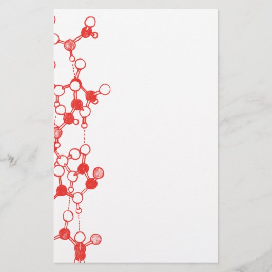 Illustratie van de structuur van de rode moleculen briefpapier (Voorkant)