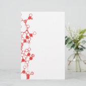Illustratie van de structuur van de rode moleculen briefpapier (Staand voorkant)