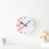 Illustratie van de structuur van de rode moleculen ronde klok (Huis)