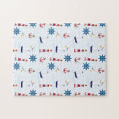 Illustratie van de symbolen van het Zee Legpuzzel (Horizontaal)