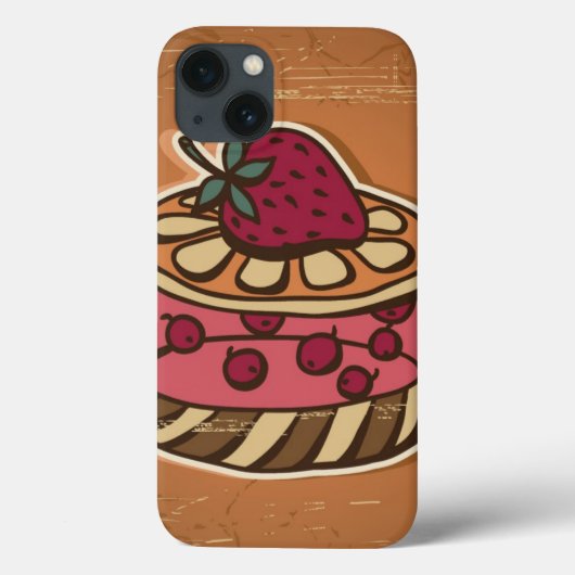 Illustratie van de taart in retro-stijl Case-Mate iPhone case (Achterkant)