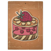 Illustratie van de taart in retro-stijl klembord (Achterkant)