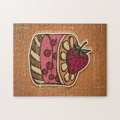 Illustratie van de taart in retro-stijl legpuzzel (Horizontaal)