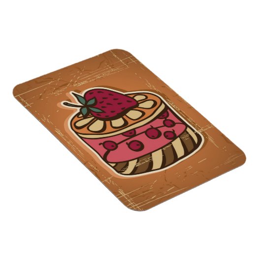Illustratie van de taart in retro-stijl magneet (Rechterzijde)