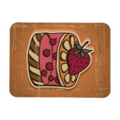 Illustratie van de taart in retro-stijl magneet (Horizontaal)