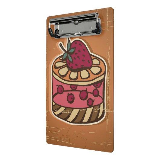 Illustratie van de taart in retro-stijl mini klembord (Angled2)