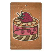 Illustratie van de taart in retro-stijl mini klembord (Achterkant)