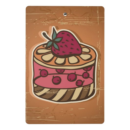 Illustratie van de taart in retro-stijl mini klembord (Achterkant)