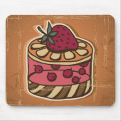 Illustratie van de taart in retro-stijl muismat (Voorkant)