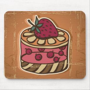 Illustratie van de taart in retro-stijl muismat