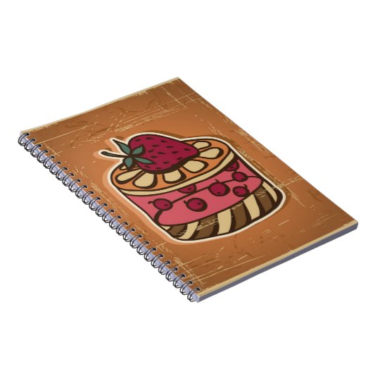 Illustratie van de taart in retro-stijl notitieboek (Rechterzijde)