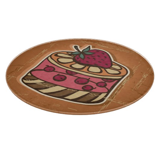 Illustratie van de taart in retro-stijl snijplank (Hoek)