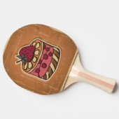 Illustratie van de taart in retro-stijl tafeltennisbatje (Zijkant)