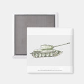 Illustratie van de tank magneet (Voorkant / Achterkant)