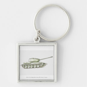 Illustratie van de tank sleutelhanger