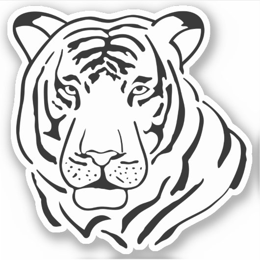 Illustratie van de Tijger Sticker (Voorkant)