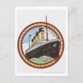 Illustratie van de Titanic Briefkaart (Voorkant)