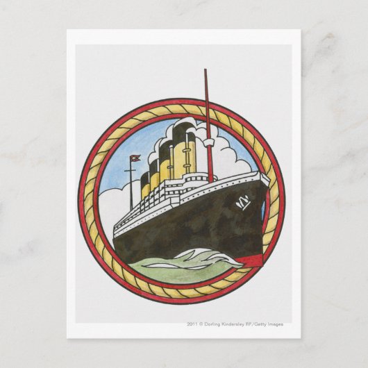 Illustratie van de Titanic Briefkaart (Voorkant)