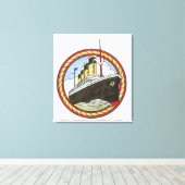 Illustratie van de Titanic Canvas Afdruk (Insitu (Houten vloer))