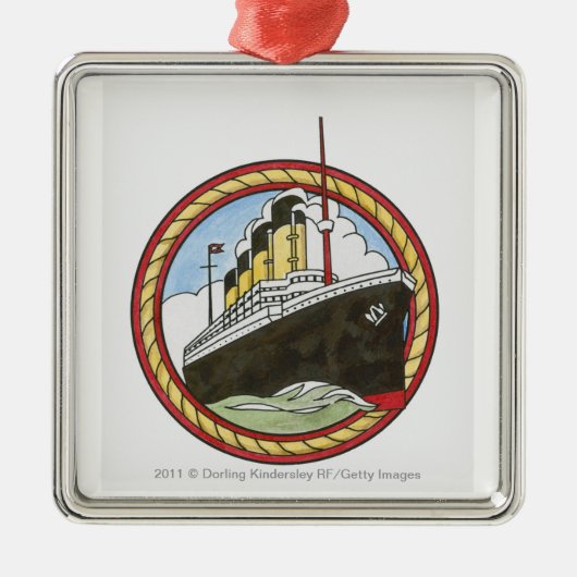 Illustratie van de Titanic Metalen Ornament (Voorkant)