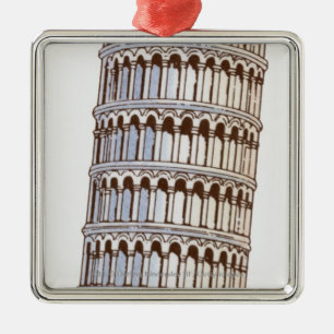Illustratie van de toren van Pisa Metalen Ornament