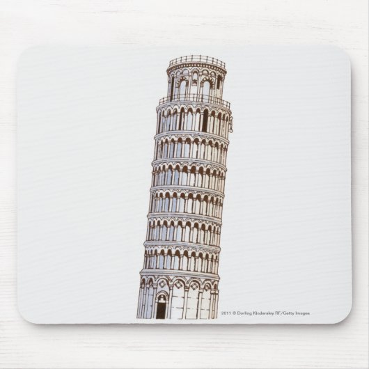 Illustratie van de toren van Pisa Muismat (Voorkant)