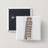Illustratie van de toren van Pisa Vierkante Button 5,1 Cm (Voorkant /achterkant)
