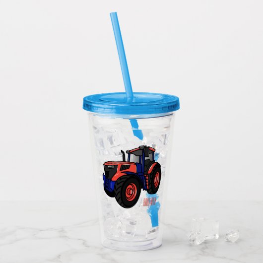 Illustratie van de tractorcartoon acryl drinkbeker (Voorkant ijs)