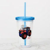 Illustratie van de tractorcartoon acryl drinkbeker (Voorkant)