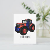 Illustratie van de tractorcartoon briefkaart (Staand voorkant)