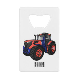 Illustratie van de tractorcartoon creditkaart flessenopener
