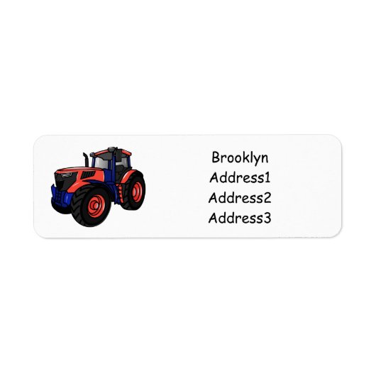 Illustratie van de tractorcartoon etiket (Voorkant)