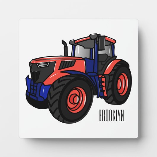 Illustratie van de tractorcartoon fotoplaat (Voorkant)