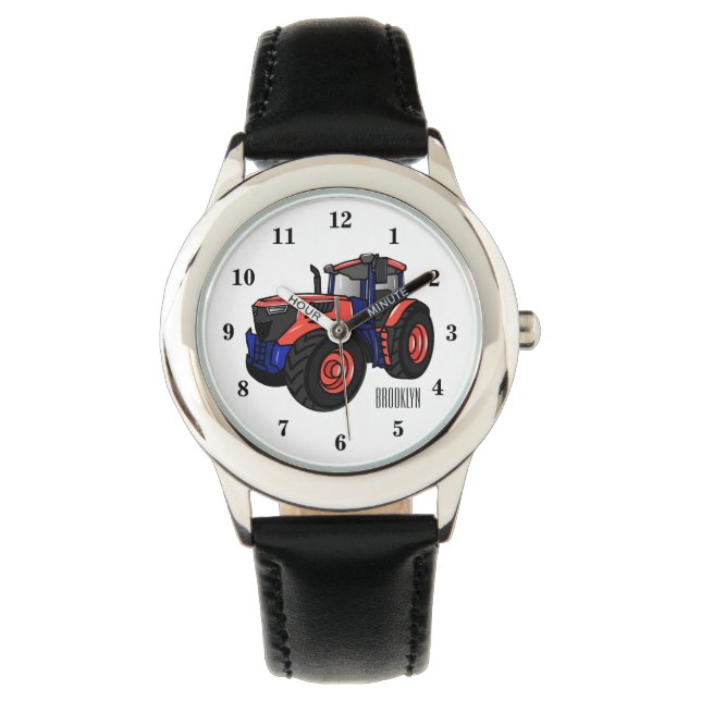 Illustratie van de tractorcartoon horloge (Voorkant)