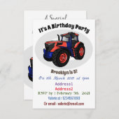 Illustratie van de tractorcartoon kaart (Voorkant / Achterkant)