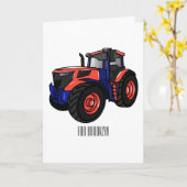 Illustratie van de tractorcartoon kaart (Gele Bloem)