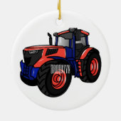 Illustratie van de tractorcartoon keramisch ornament (Achterkant)