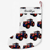 Illustratie van de tractorcartoon kleine kerstsok (Achterkant)