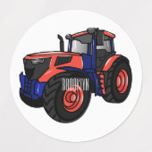 Illustratie van de tractorcartoon labels (Design 1)