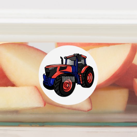 Illustratie van de tractorcartoon labels (Aangebracht)